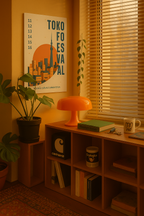 Poster of Tokyo skyline with festival theme